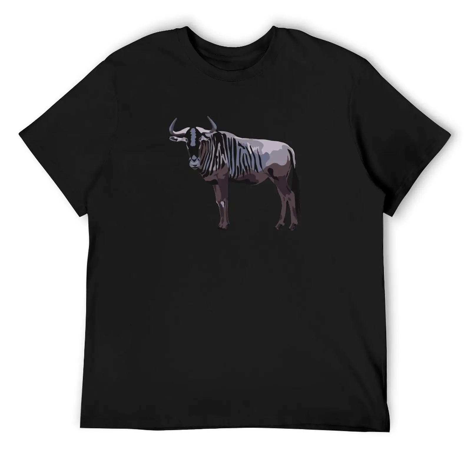 Фото Футболка с портретом Wildebeest для мальчика Эстетическая одежда Мужские футболки №1