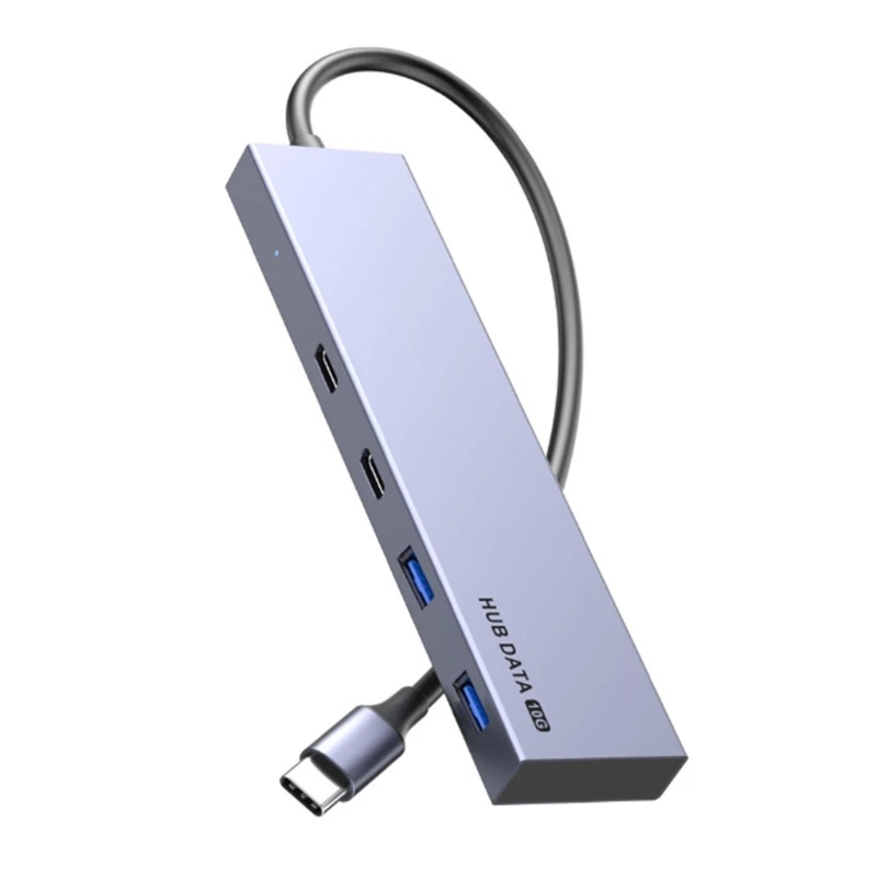 

4 Ports USB C to USB3.1 Type-C Splitter Adapter USB C Hub 10Gbps Data Transfer Aluminum Alloy USB Docking Station