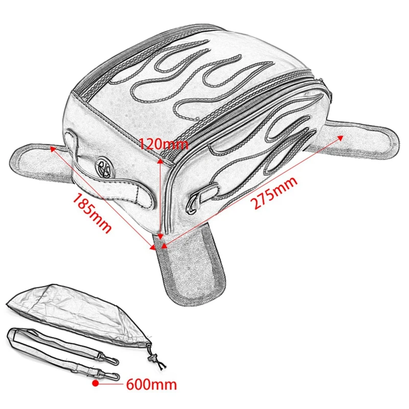 Сумка для заднего бака мотоцикла водонепроницаемая на магнитах