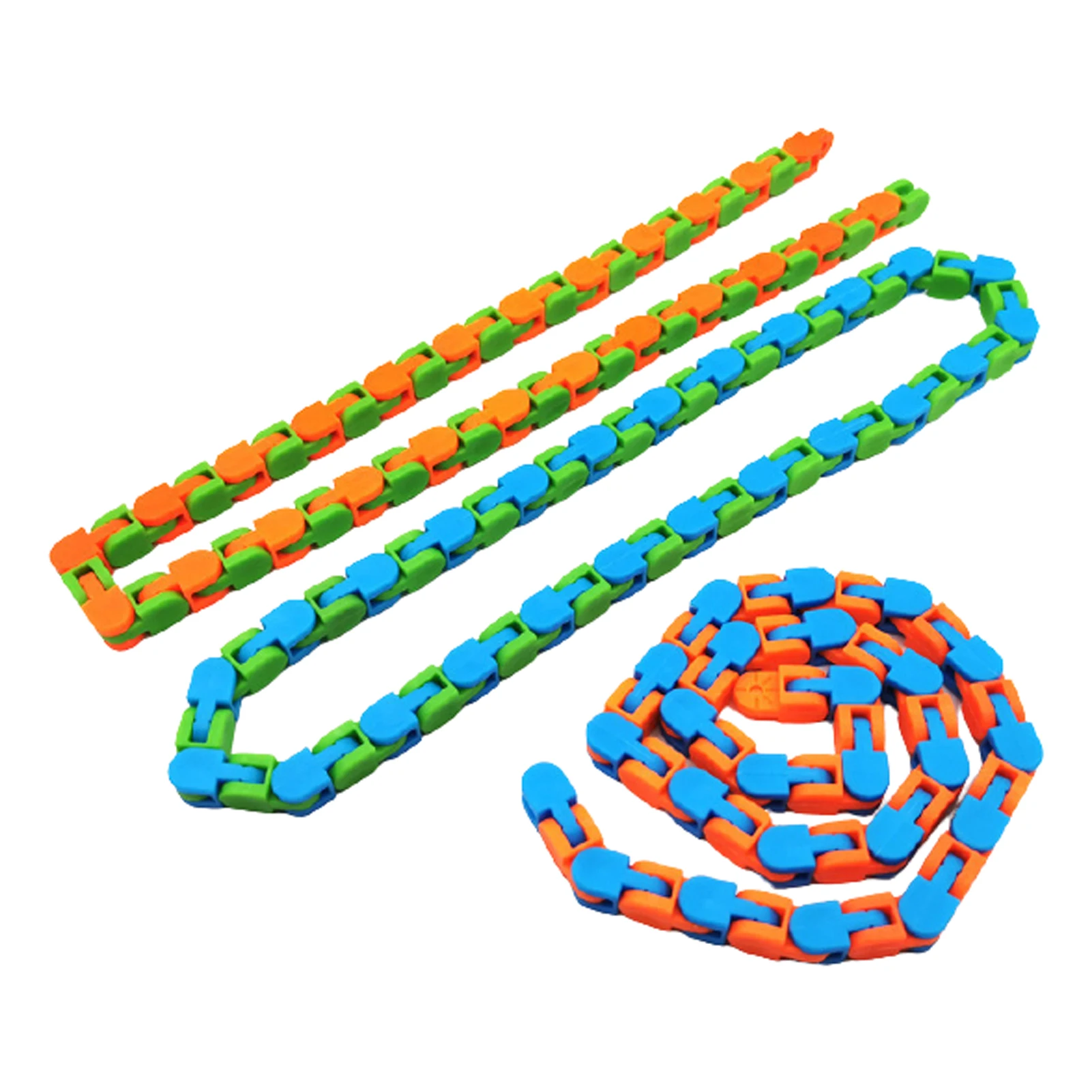 

3pcs/pack Toy Chain Anxiety Finger Sensory Stress Relief Kids Adults Click Party Tracks ADHD Fidget Snake Wacky