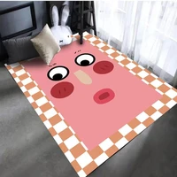checkerboard carpet for bedroom living room study coffee table mat bedside simple floor mat room funny facial expression rug