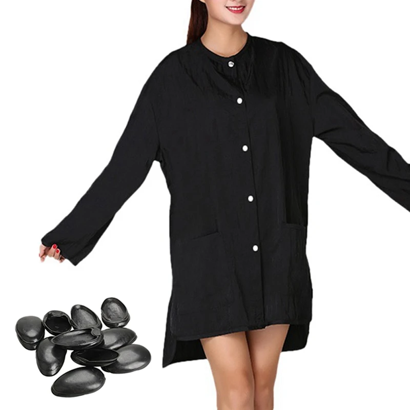 

10 Pairs Black Plastic Hairdressing Dye Coloring Ear Cover & 1X Long-Sleeve Work Clothes Pet Grooming Work Clothes Apron