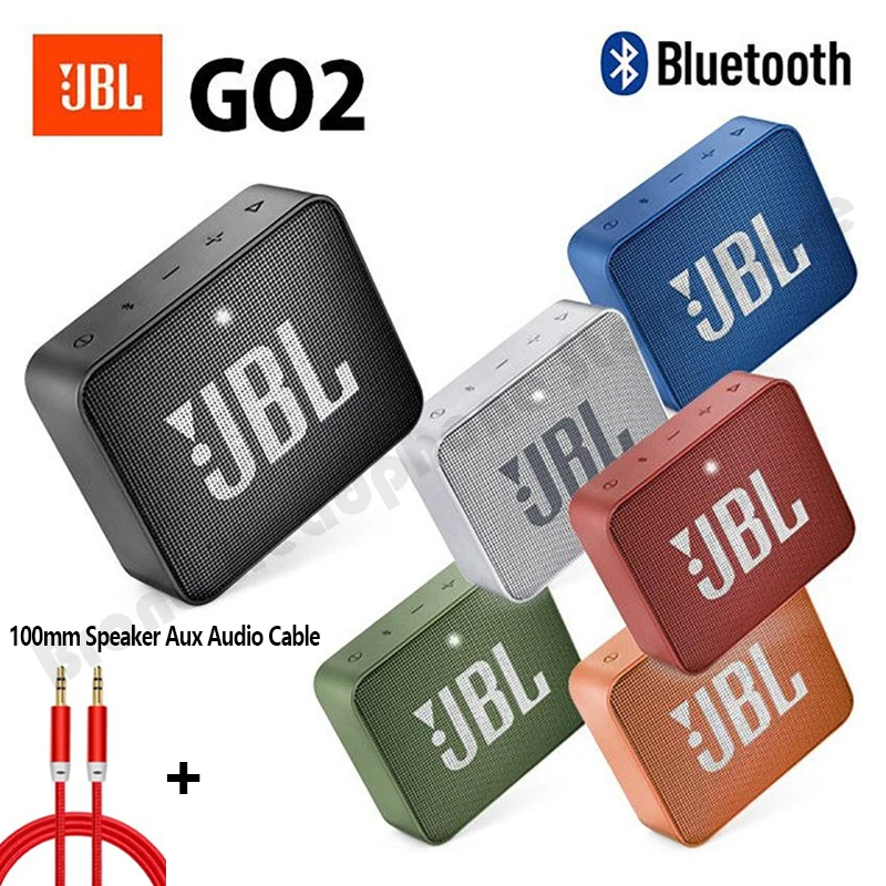 

JBL GO 2 Bluetooth Speaker Wireless Subwoofer Soundbar Waterproof Portable Speaker Bluetooth Sound Box GO2 with Aux Audio Cable