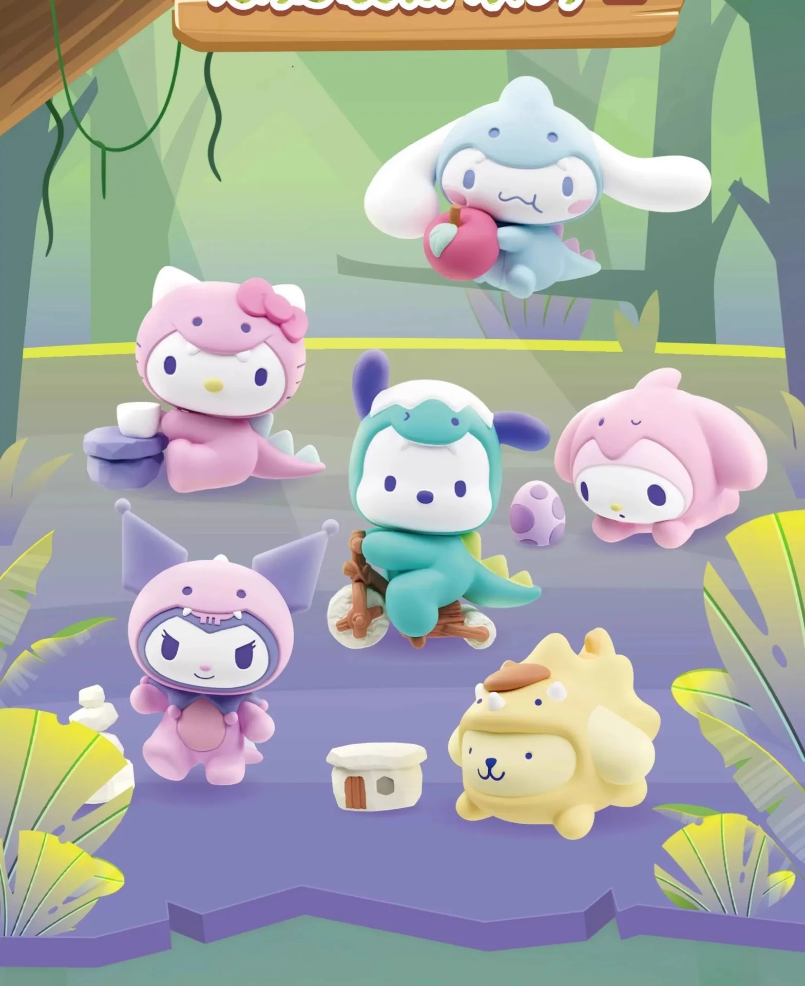 Подлинный Sanrio год Лонг динозавр слепые сумки женская модель настольное