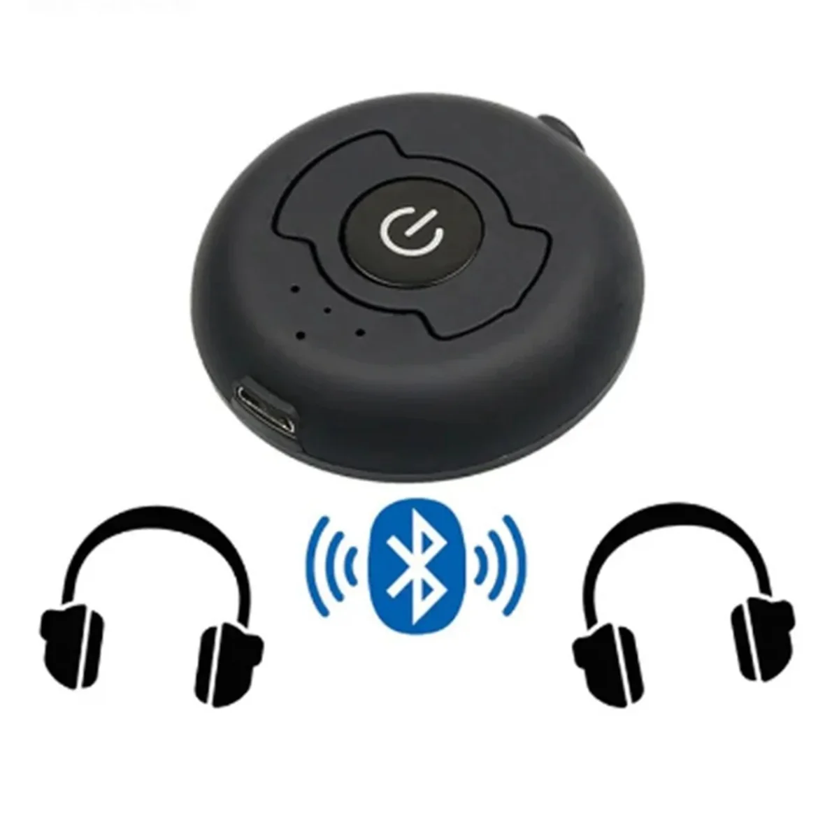5 0 Bluetooth аудиопередатчик для ТВ ПК подключения 2 наушников 3 мм AUX стерео