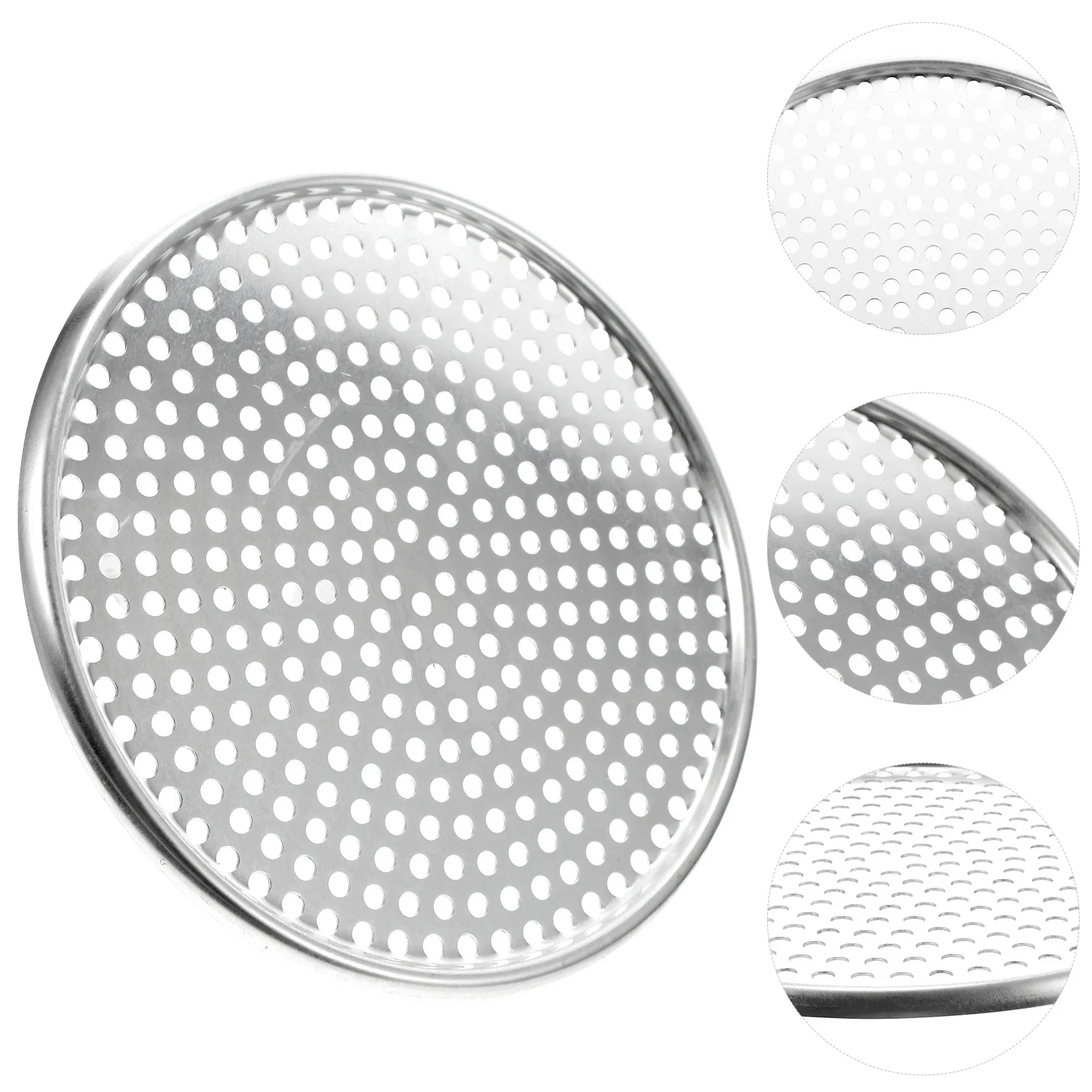 

Pizza Pan Baking Tray Plate Oven Round Pans Crisper Pie Stick Non Screen Dish Inch Perforated Holes Net Sheet Roasting Bread