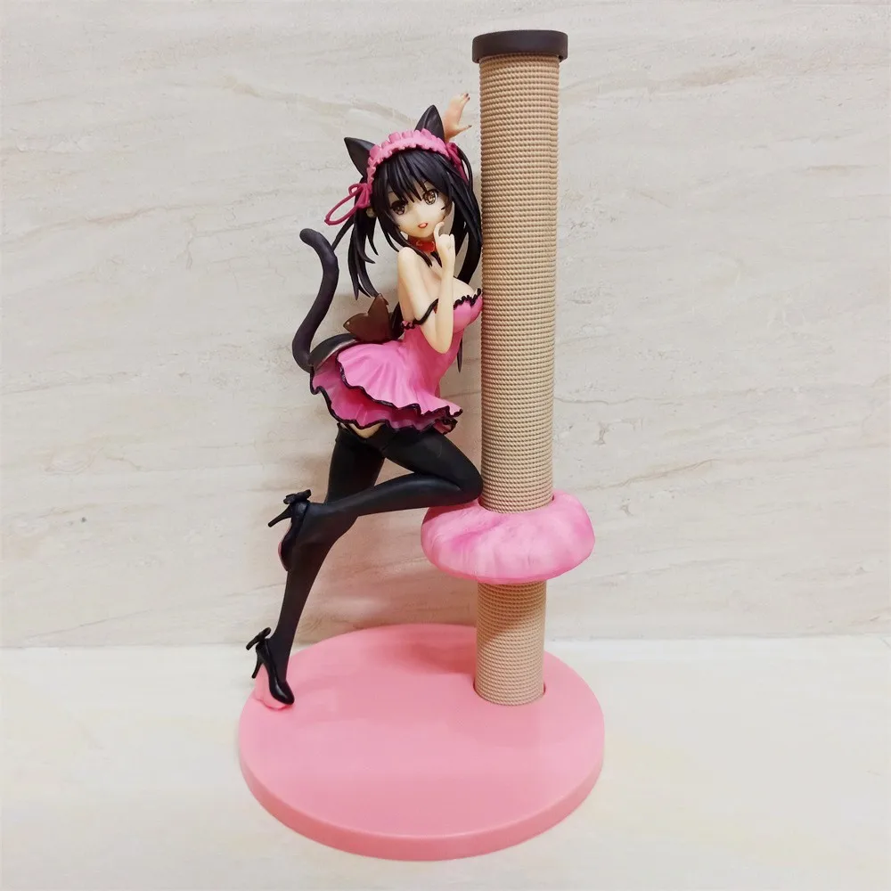 

Anime Date A Live Tokisaki Kurumi Nightmare Cat Ears PVC Action Figure Collectible Model Doll Toy 23cm