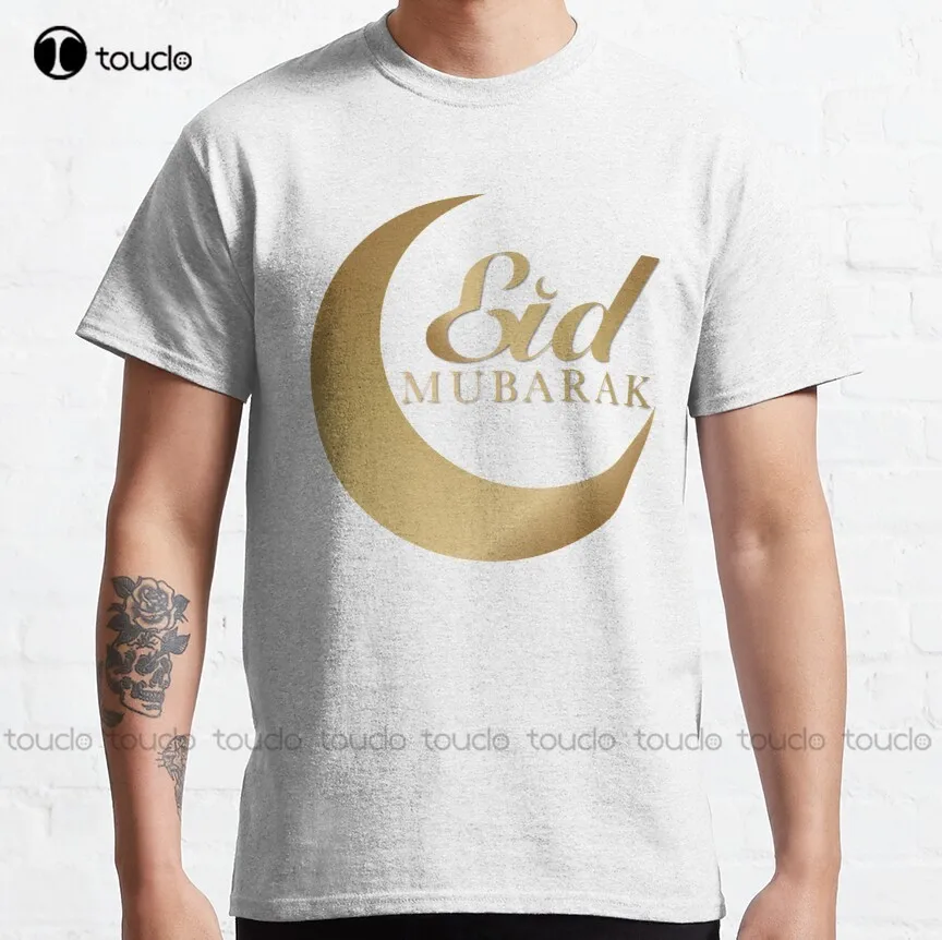 

Eid Mubarak Classic T-Shirt Mens Tshirts Short Sleeve Cotton Outdoor Simple Vintag Casual Tee Shirt Custom Aldult Teen Unisex