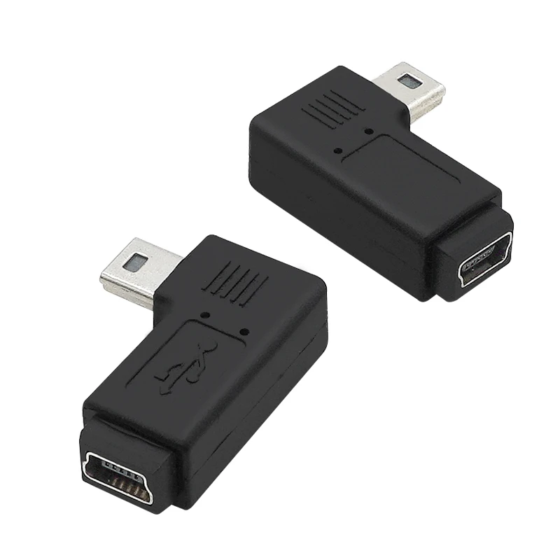

Mini USB 5 Pin Male to Female Extension Adapter 90 Degree Left and Right Angled Mini USB Connector Adaptor