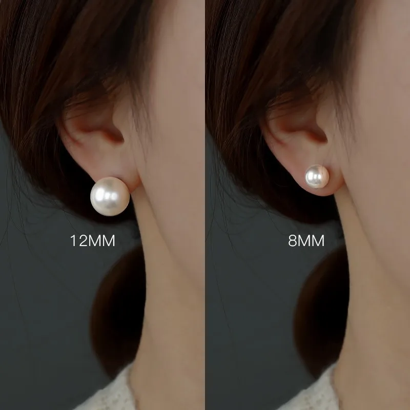 

12 pairs Pearl Studs Earrings Women Girls Earring Jewelry 8mm Simulated Pearls Ball Stud Earrings Ear Bijouteria Brincos