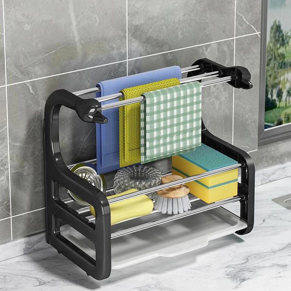 

Кухонный держатель для губки без перфорации, органайзер, держатель для одежды, подставка для посуды, сушилка, бытовые кухонные принадлежнос...