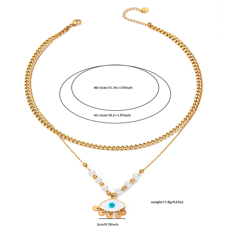 Женское Винтажное Ожерелье ENSHIR Из Нержавеющей Стали 316L С Искусственным Жемчугом