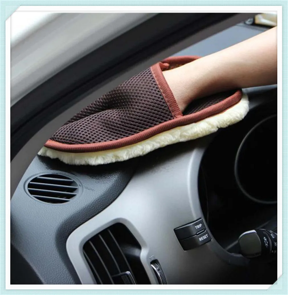 2021 Car Styling Wool Soft Wash Cleaning Glove Accessories for Mercedes-Benz-C-Klasse vw-GOLF bmw-3 TOYOTA-COROLLA