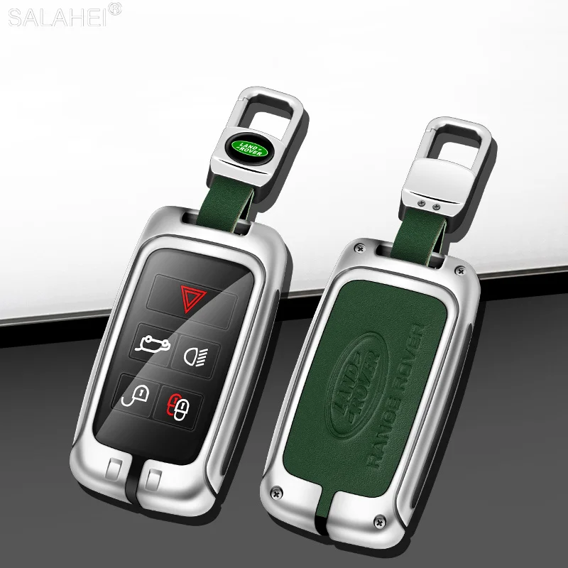 

Zinc Alloy Car Leather Key Cover Case Shell Fob For Land Rover Range Rover Evoque Discovery 5 Sport Freelander Velar Accessories