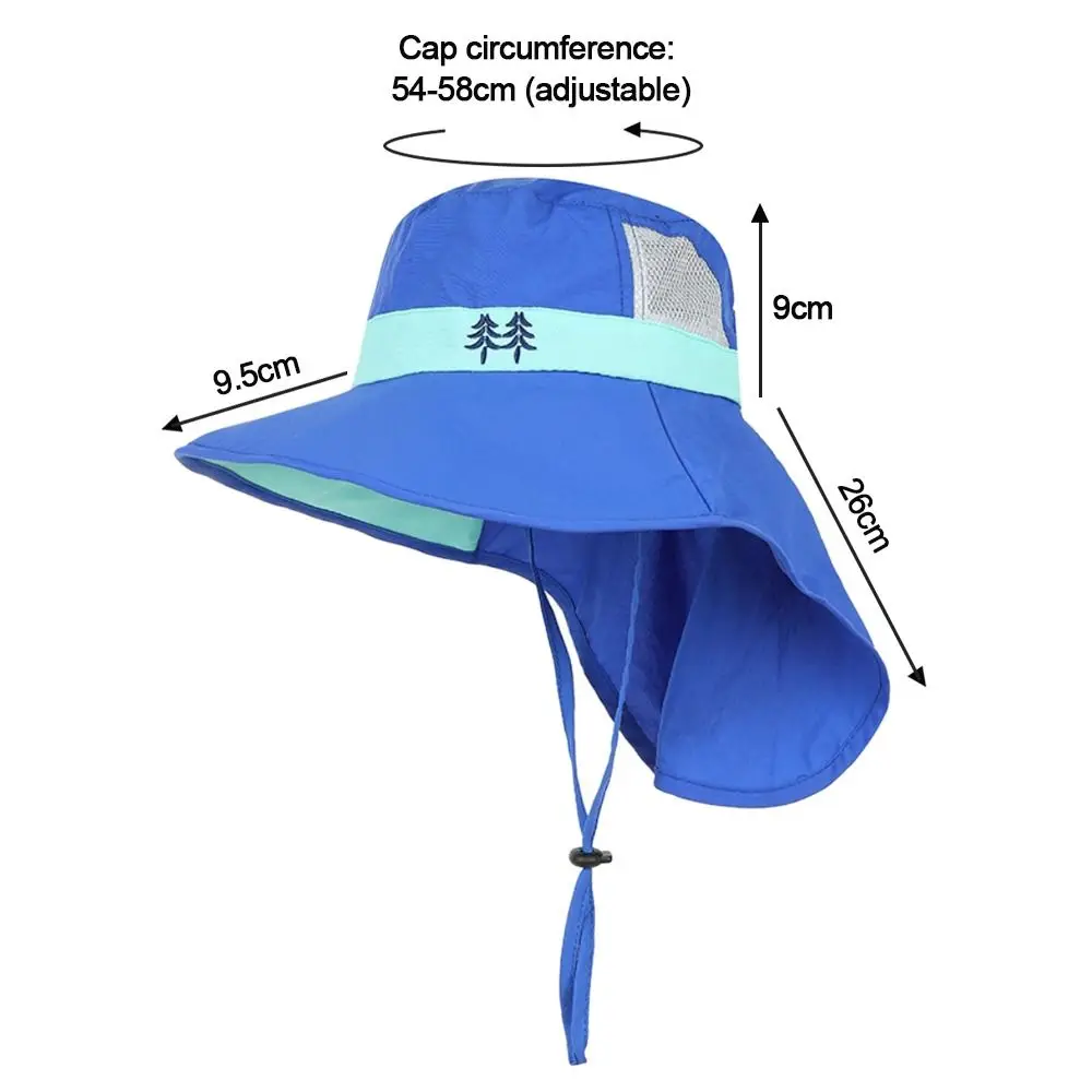 Children Summer Bucket Hats UV Protection Outdoor Beach Sun Hat UV Protection Boy Girl Flap Cap Adjustable Wide Brim Cap images - 6