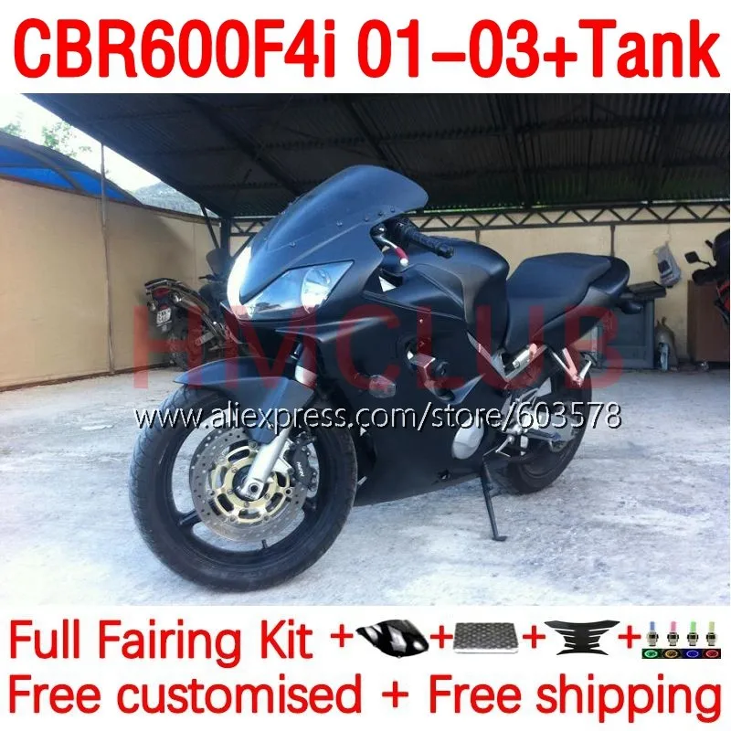 Корпус + бак для HONDA CBR600 CBR 600 F4i 600F4i CBR600F4i 2001 2002 2003 600CC 01 02 03 Инжекционный матовый