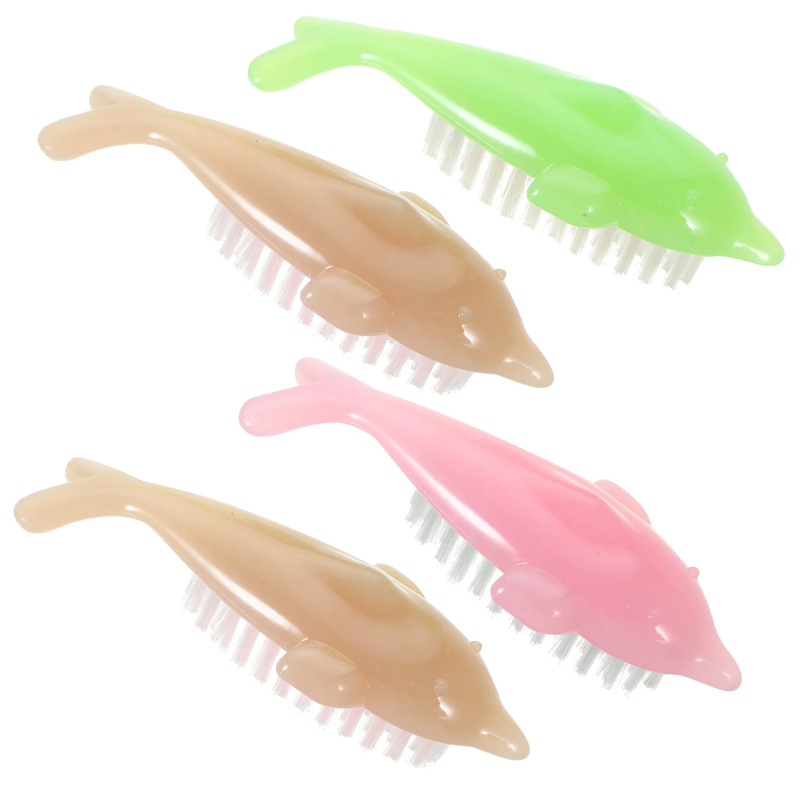 

4 Pcs Nubuck Cleaner Dolphin Nail Brush Surface Powder Brushes Finger Cleaning Tools Remover Fingernail