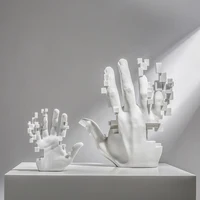 Modern Sci-fi Abstract White Palm Ornament Resin Model Alien Human Hand Sculpture Crafts Gift Bookcase Living Room Decoration
