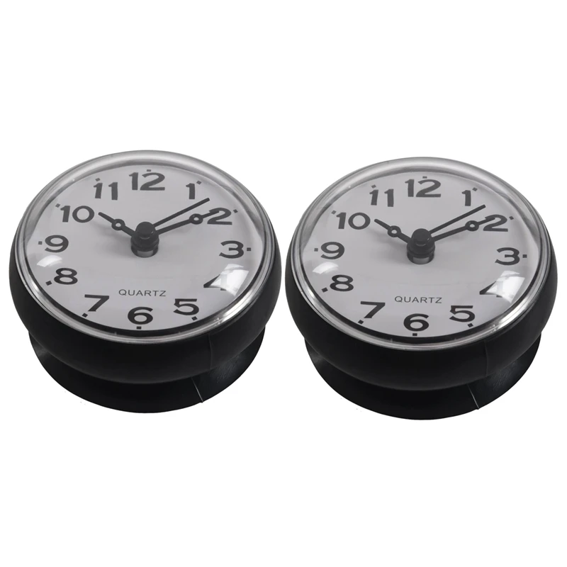 

2X 7Cm Waterproof Kitchen Bathroom Shower Clock Suction Cup Sucker Wall Black