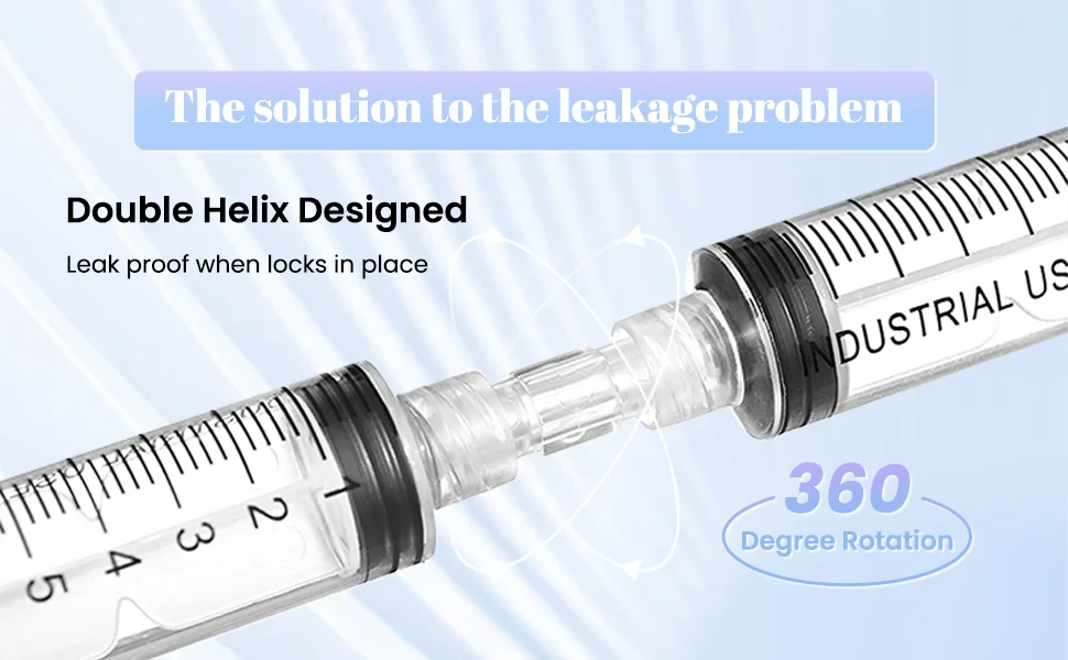 Высококачественный резьбовой соединитель Luer Lock прозрачный шприц из