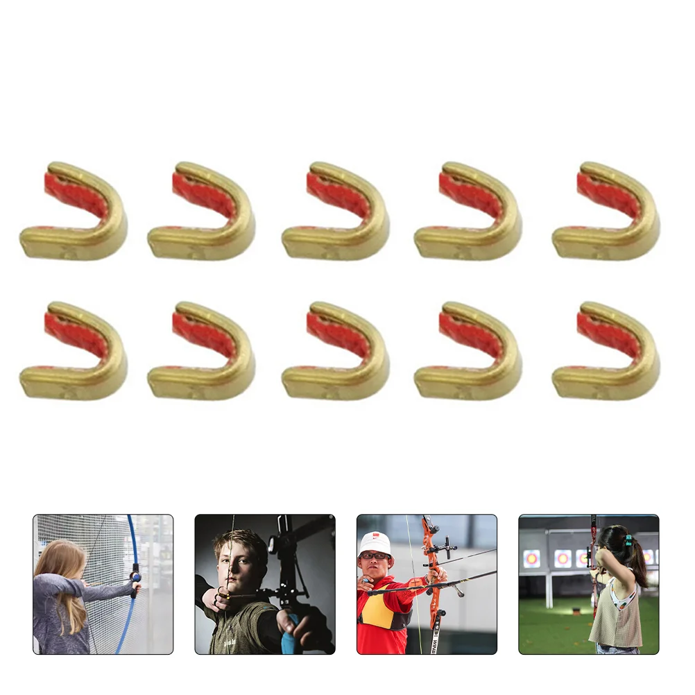 

10Pcs Buckle Bow String Nock Archery Accessories Copper Nock Points Bow String Clips for Fixation Replacement