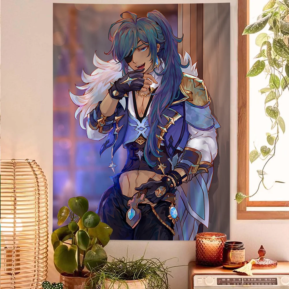 Большой Настенный Гобелен Genshin Impact Kaeya с принтом подвесной Таро хиппи настенные