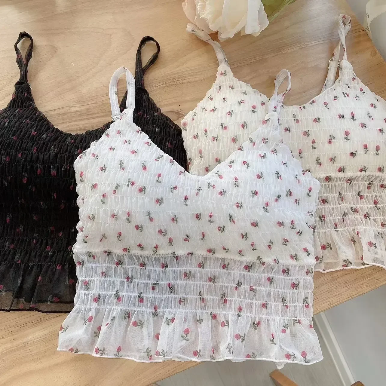 

Panel Tank Bottom Top Small Female Outwear Fresh Summer Suspended Top Female Lace Breathable Comfortable Tank