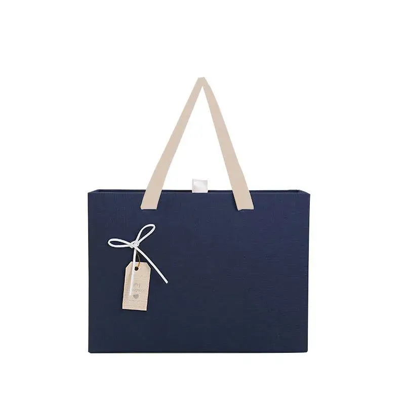 With Lid Blue Gift Bags Event Party Supplies Packaging Wedding Birthday Customized Handmade Chocolate Valentines Gift