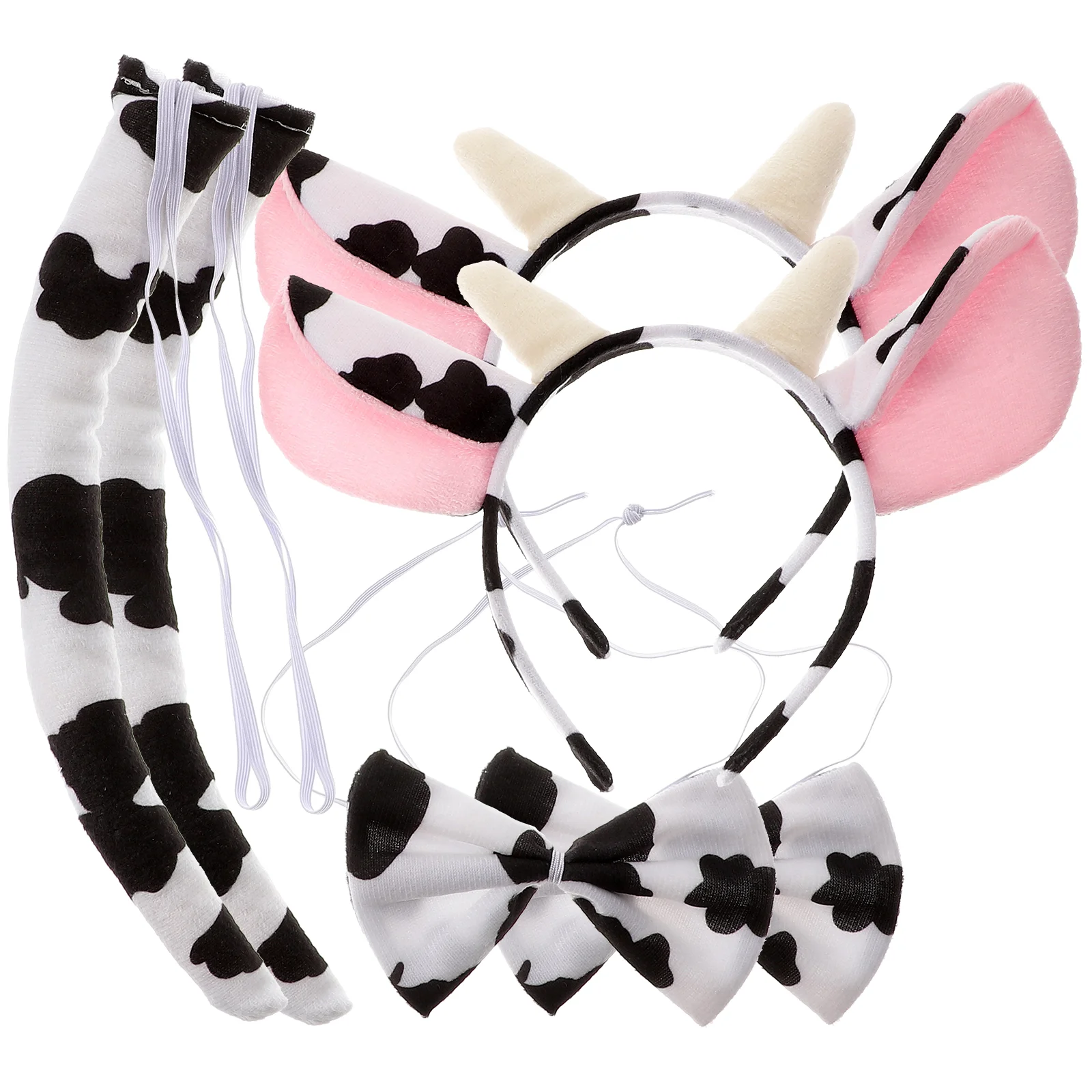 

3 шт. в 1 наборе, повязка на голову с коровьими рожками, хвостом, галстуком-бабочкой, обручи на голову с животными для дня рождения, вечеринки, Хэллоуина