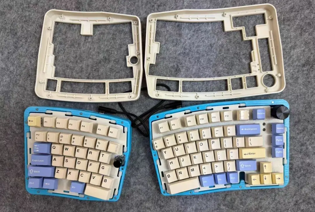Фото Комплект клавиатуры Alice80, проводная разделенная прокладка для клавиатуры, 3D эргономика, пользовательские цвета, игровая клавиатура Vail/QMK с возможностью горячей замены LEOBOG Swith №1