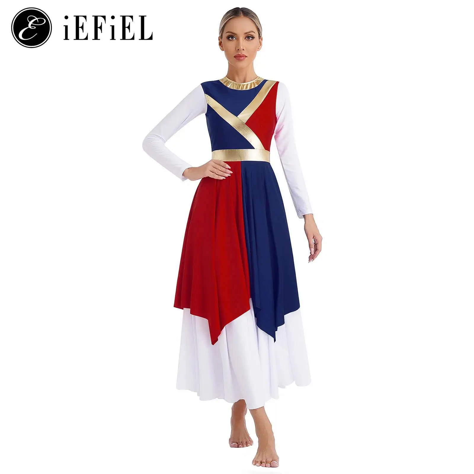 Женское современное нарядное платье для лирического танца необычное с цветными