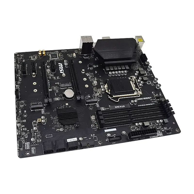 Материнская плата MSI Z390 PLUS с разъемом LGA 1151, поддерживающая DDR4 до 128 ГБ, PCI-E 3.0, M.2, HDMI, DVI, USB3.1, SATA III и форм-фактором ATX для процессоров G5400 и G5500.