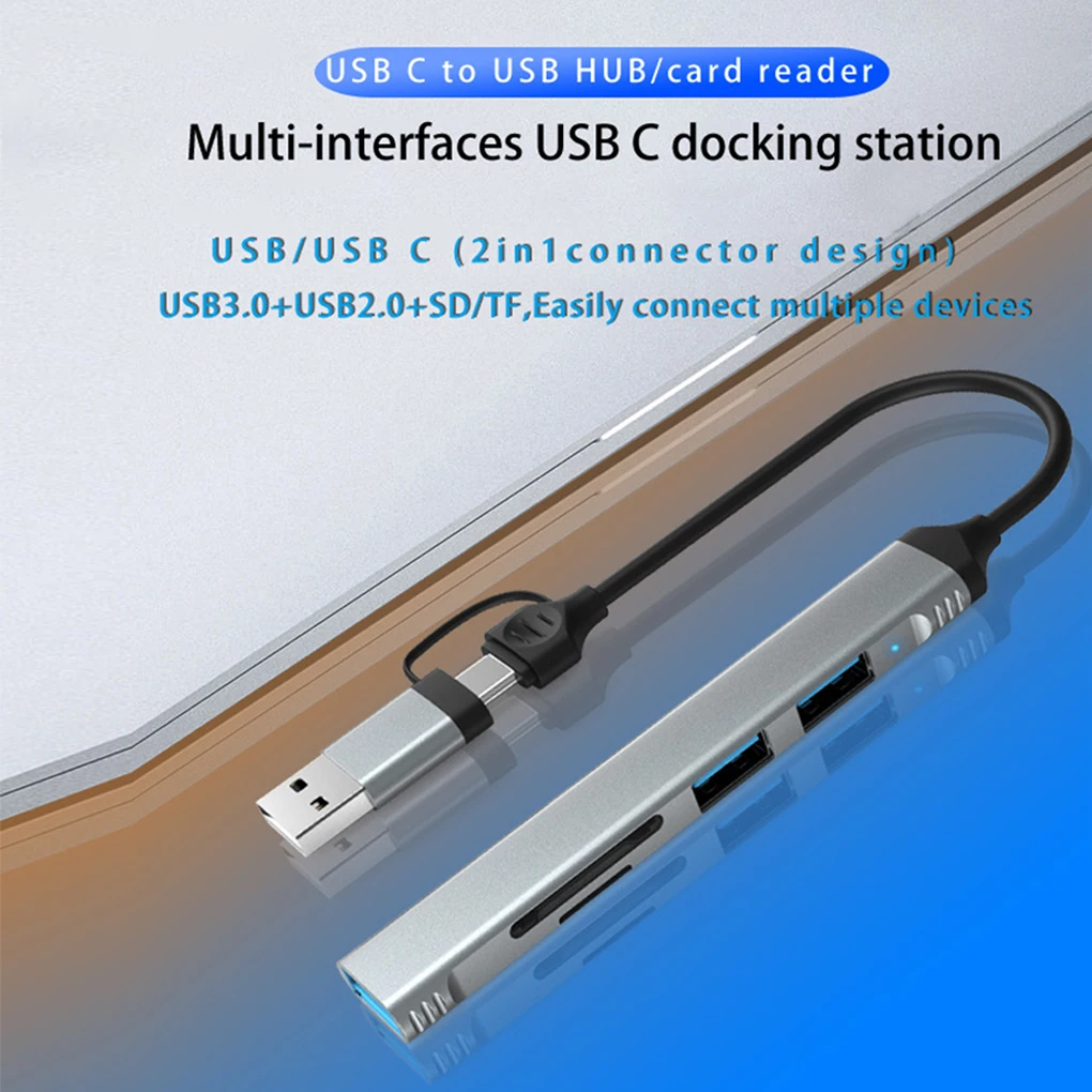

5 in 1 USB Hub Data Transferring Splitter Converter Docking Station