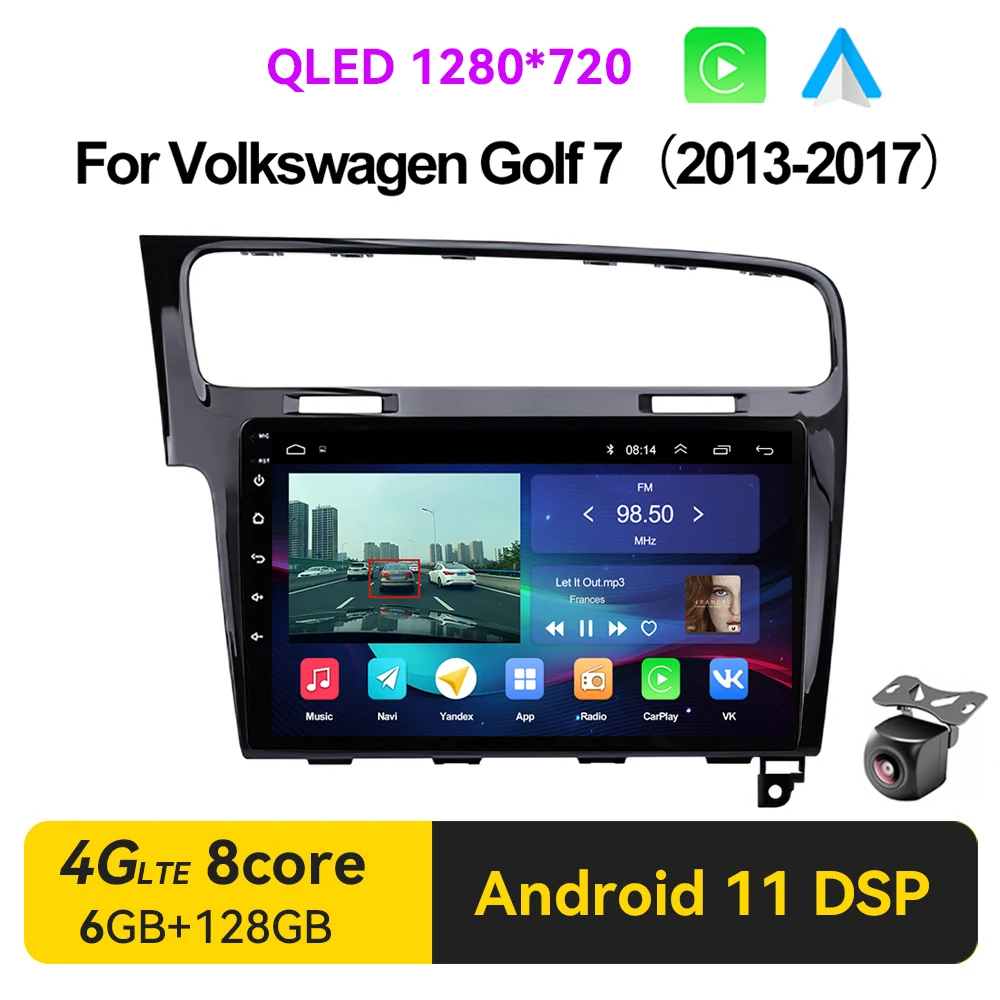

Мультимедийный проигрыватель для Volkswagen Golf 7 2013-2017, 8 ядер, Android 11, автомагнитола 2DIN, GPS-навигация для Carplay