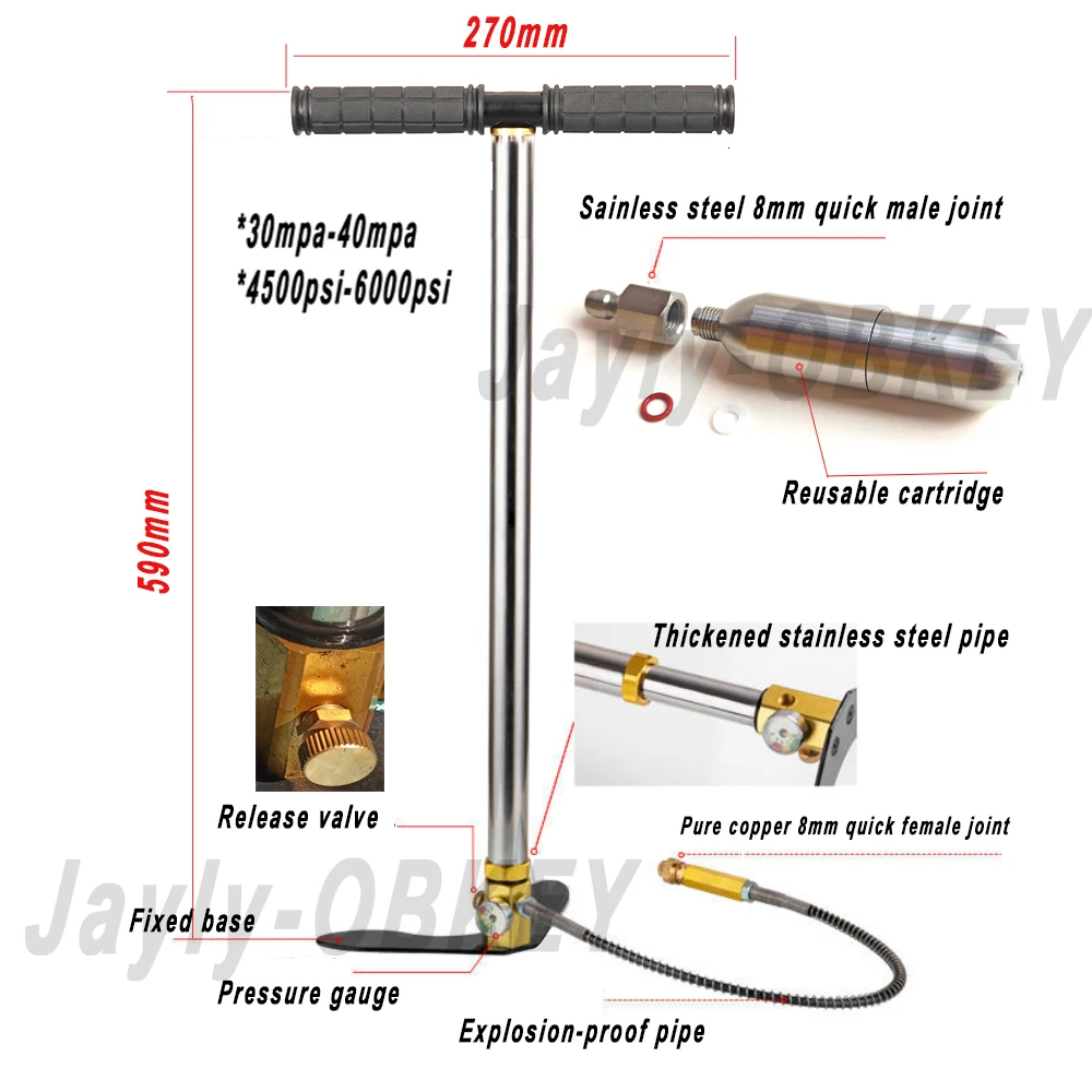 Hand Pump Refill Cartridge For Car Bicycle Diving Recharge Pneumatic Repair Brewing Air Bag Vests