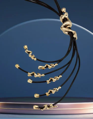 Золотое ожерелье Y-образная цепочка