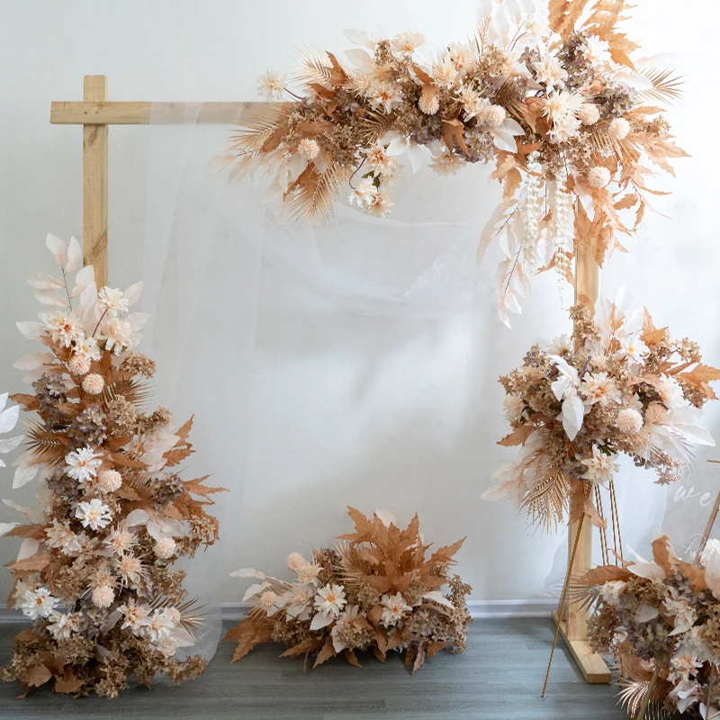 

Custom wedding champagne broken flower simulation flower row lead flower ball auditorium Maria background wall decoration