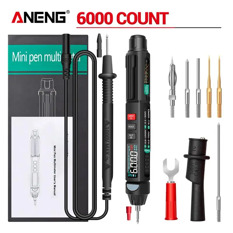 

ANENG A3008 Non Contact Smart Multimeter Digital Display Automatic Pen 6000 Counts Electronic Multifunctional Tester Meter