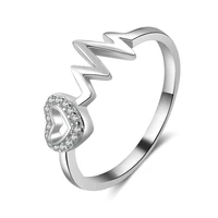 s925 sterling silver love heart ecg ring you are the beat of my heart jewelry heartbeat ring gift for women gifts for her