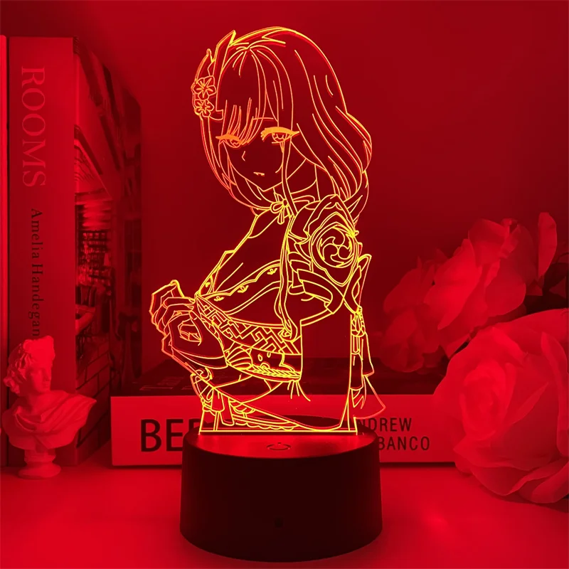 

Raiden Shogun Genshin Impact Night Light 3D USB Led Game Figur Model Lights for Birthday Gift Bedroom Decor Light