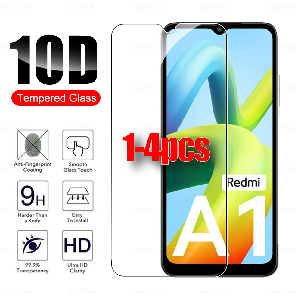 

Закаленное стекло для Xiaomi Redmi A1, Защита экрана для Redmia1 Redmy A 1, Защитное стекло для телефона с полным покрытием, пленка 6,52 дюйма, 1-4 шт.
