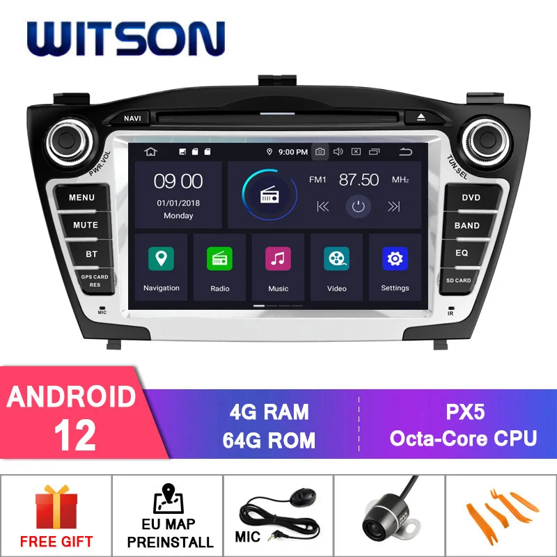 WITSON Android 12 Восьмиядерный 4G + 64G Автомобильный DVD для HYUNDAI IX35 2009 2010 2011 2012 2013