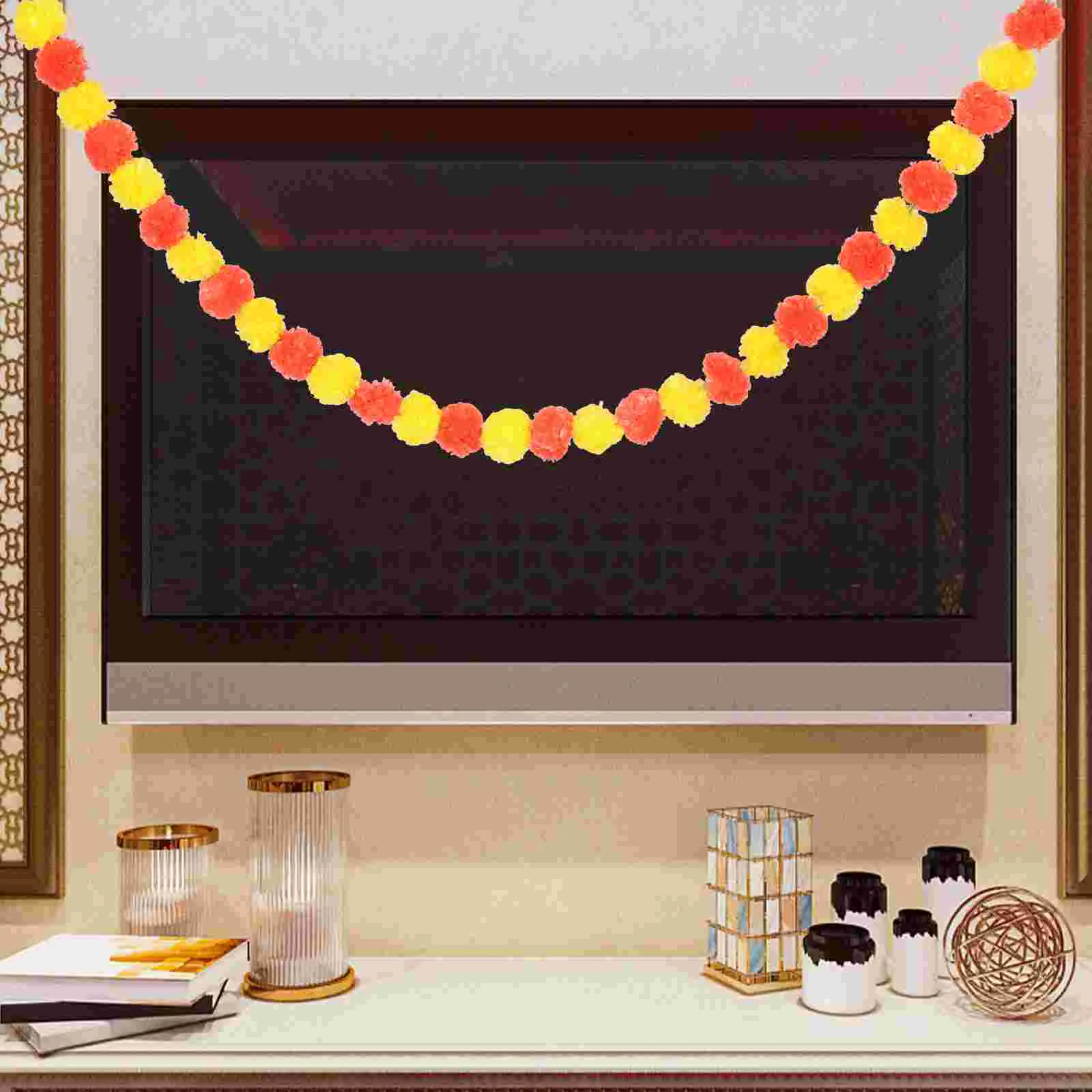 День мертвых орнамент искусственные листья индийские календулы гирлянды Pooja