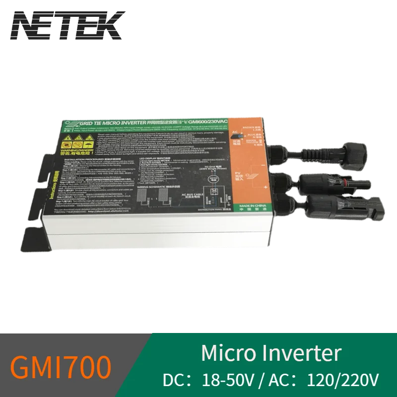 Rooftop Solar System Plug and Play GMI700W Micro Inverter Automatic Power Off Protection MPPT Sine Wave Output |
