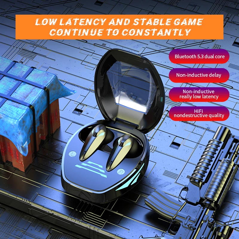 

TG09 Bluetooth Earphone Outdoor Sports Wireless Headset 5.3 With Charging Bin Touch Control Headphone Earbuds Gaming Earphone