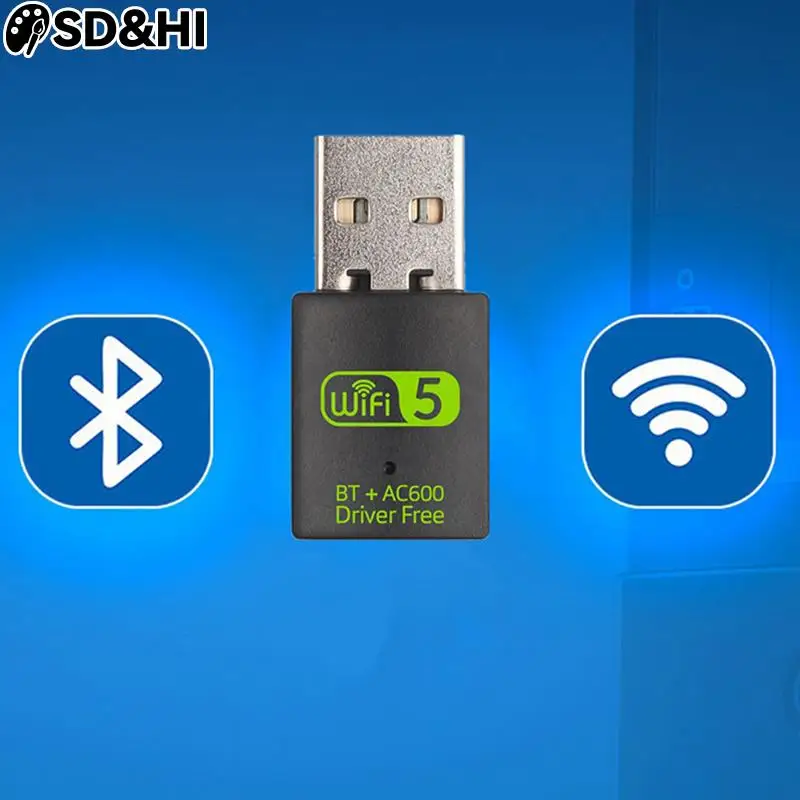 

USB Wi-Fi Bluetooth-адаптер, 600 Мбит/с, 2,4/5,8 ГГц