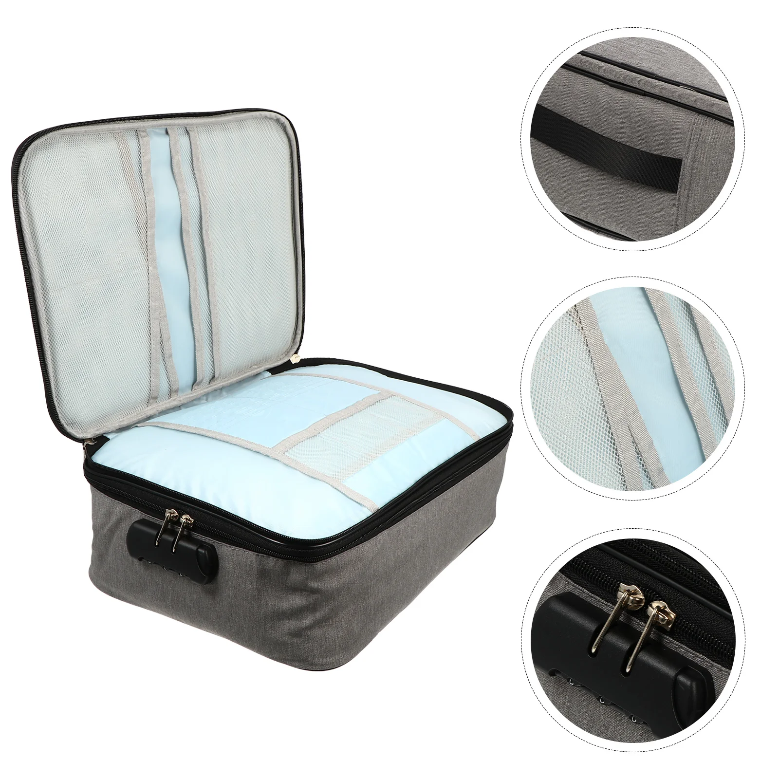 

1Pc Household Storage Pouch Business Trip Cards Bag Document Pouch with Lock