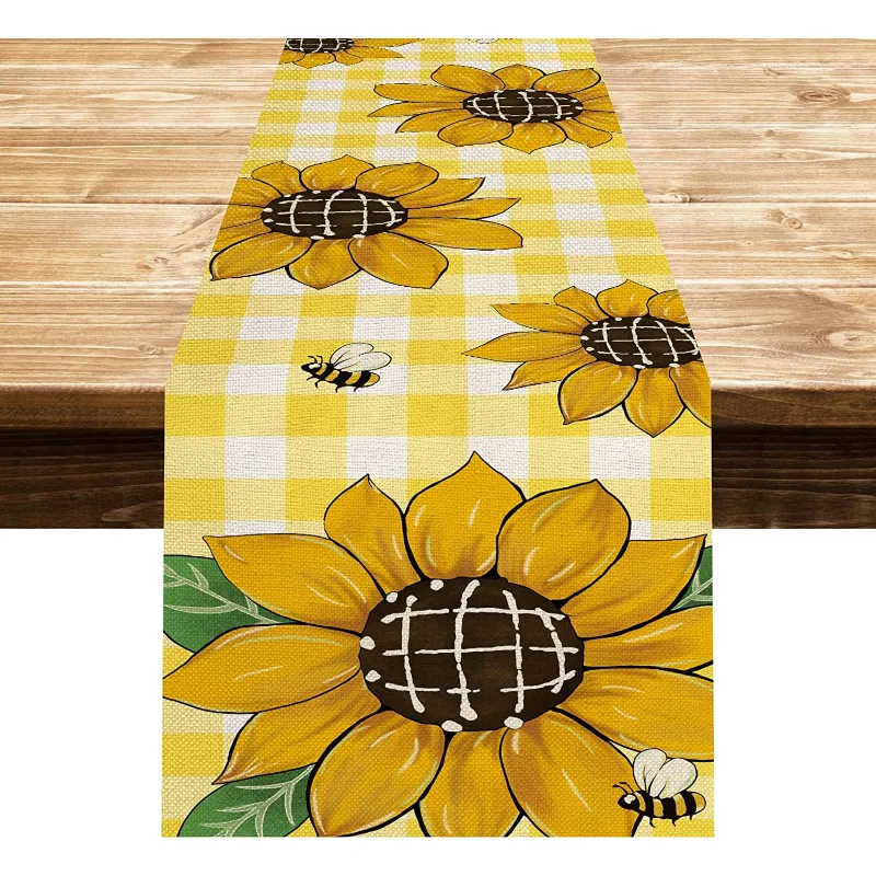 

New Table Runner Linen Pastoral Flowers Spring and Summer Home Outdoor Decoration Living Room Dining Room Decorative Tablecloth