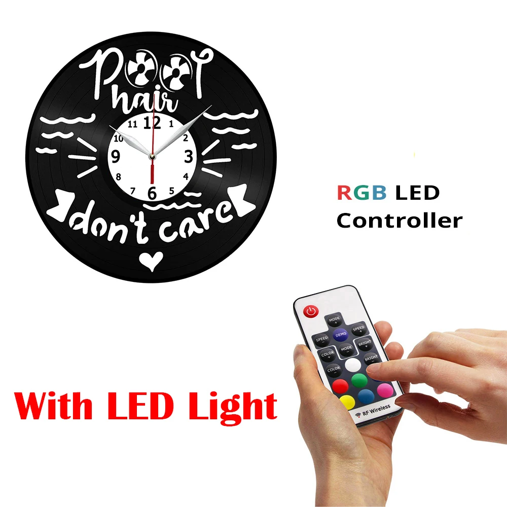 

Виниловые Настенные часы с изображением бассейна, волос, не заботится о поездках, оригинальные современные настенные часы, креативные часы