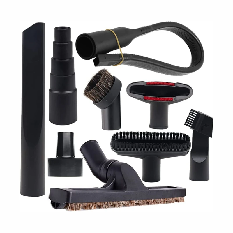 9 Pcs Universal Vacuum Attachments For Shop Vac- 2 1/2 Inch To 1 1/4 Inch Shop Vac Hose Adapter, Vacuum Floor Brush Tool